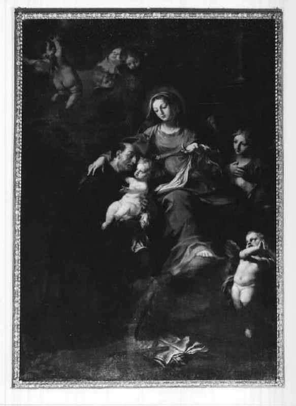 San Giovanni di Dio col Bambino Gesù e Madonna, tra angeli - Crema